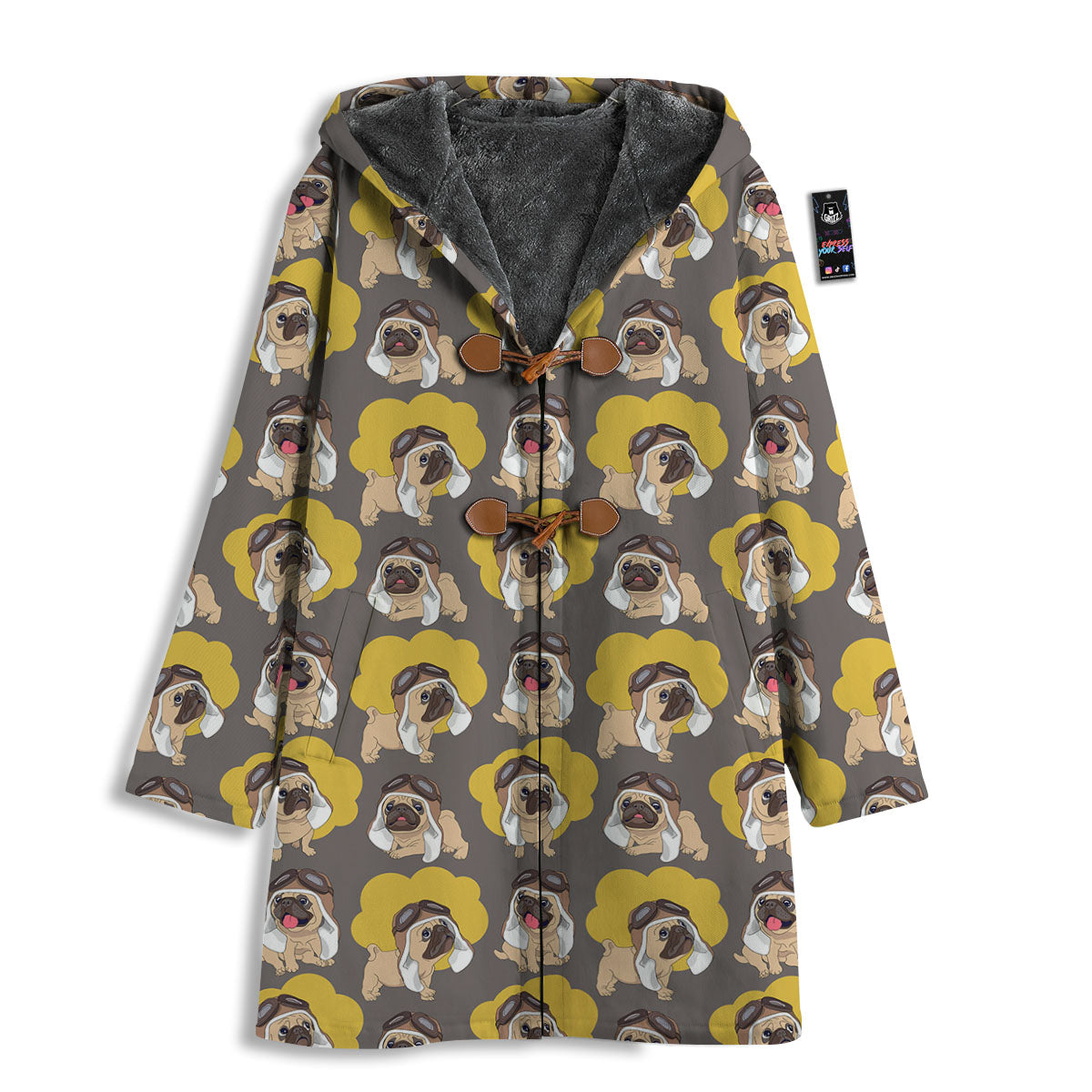Pilot Pug Print Pattern Men's Windbreaker Jacket-grizzshop