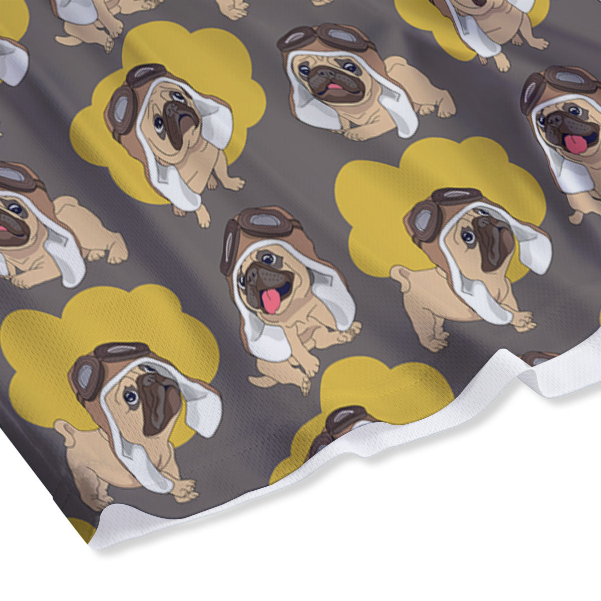 Pilot Pug Print Pattern Mesh Shorts