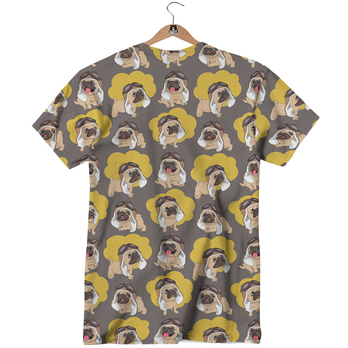 Pilot Pug Print Pattern T-Shirt-grizzshop