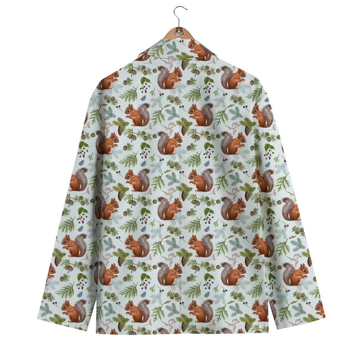 Pine Cone Squirrel Men's Blazer-grizzshop