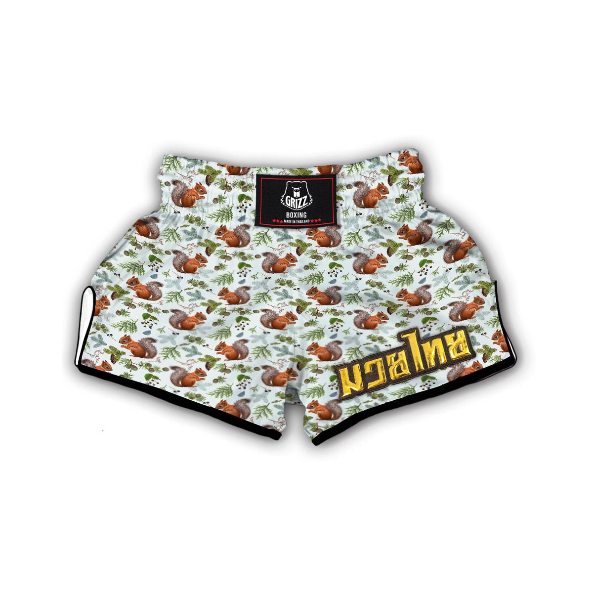 Pine Cone Squirrel Muay Thai Boxing Shorts-grizzshop