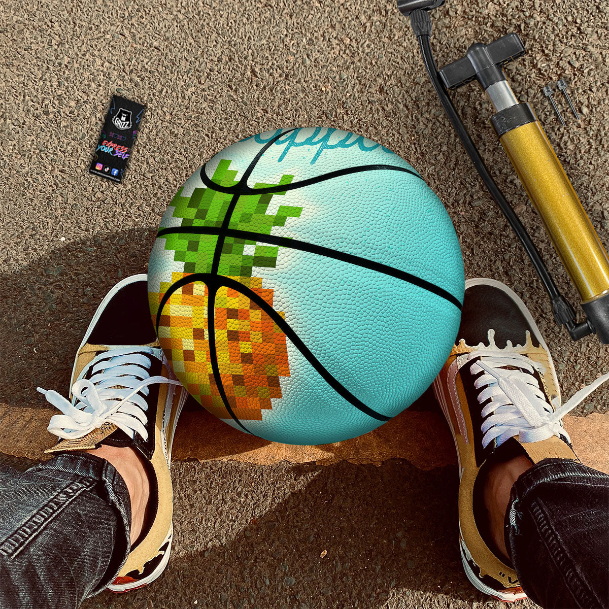Pineapple 8-Bit Pixel Print Basketball-grizzshop