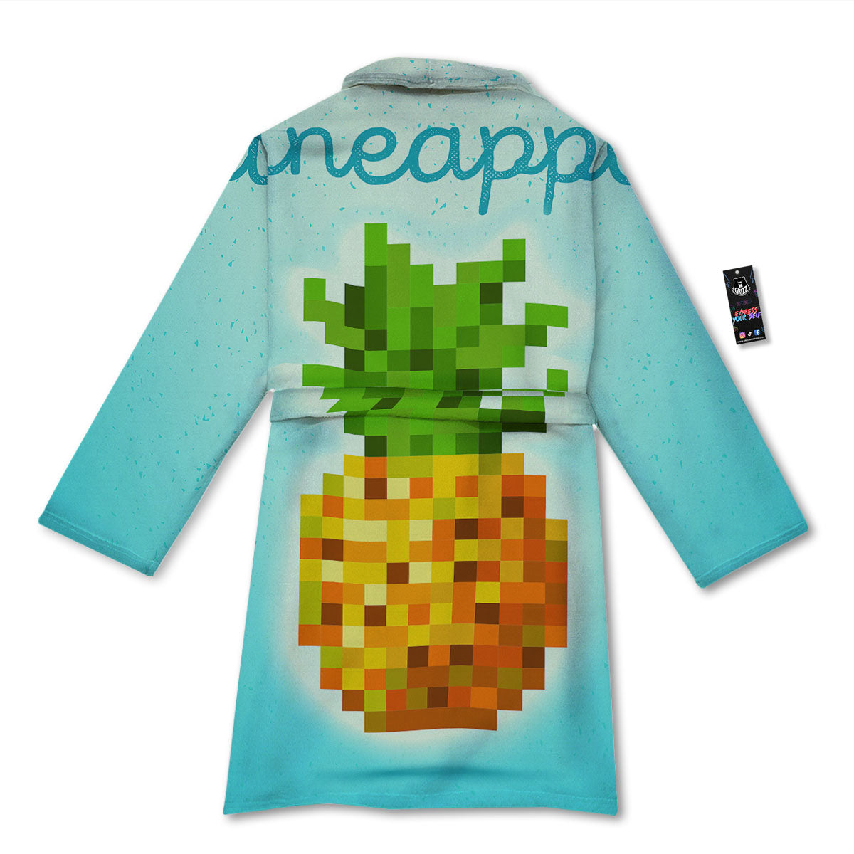 Pineapple 8-Bit Pixel Print Bathrobe-grizzshop