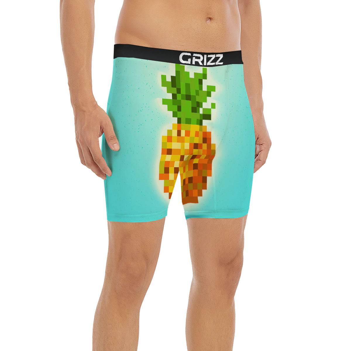 Pineapple 8-Bit Pixel Print Boxer Briefs-grizzshop