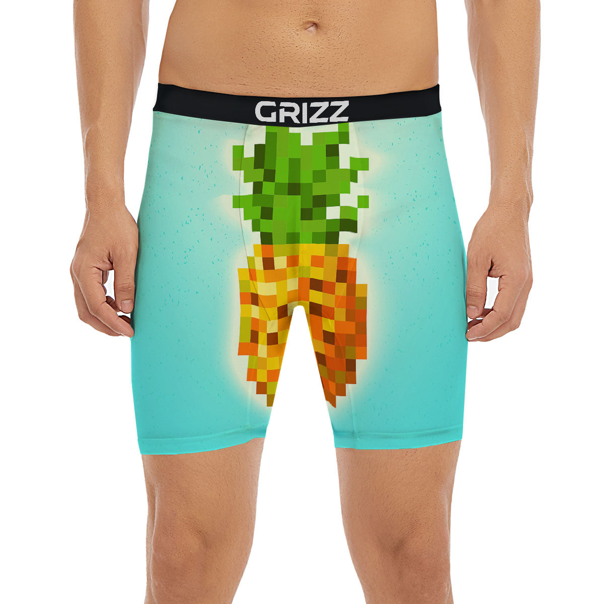 Pineapple 8-Bit Pixel Print Boxer Briefs-grizzshop