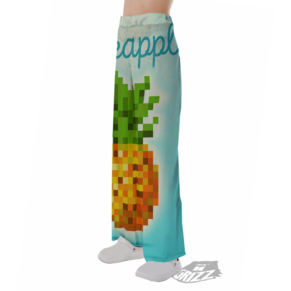 Pineapple 8-Bit Pixel Print Pajama Pants-grizzshop