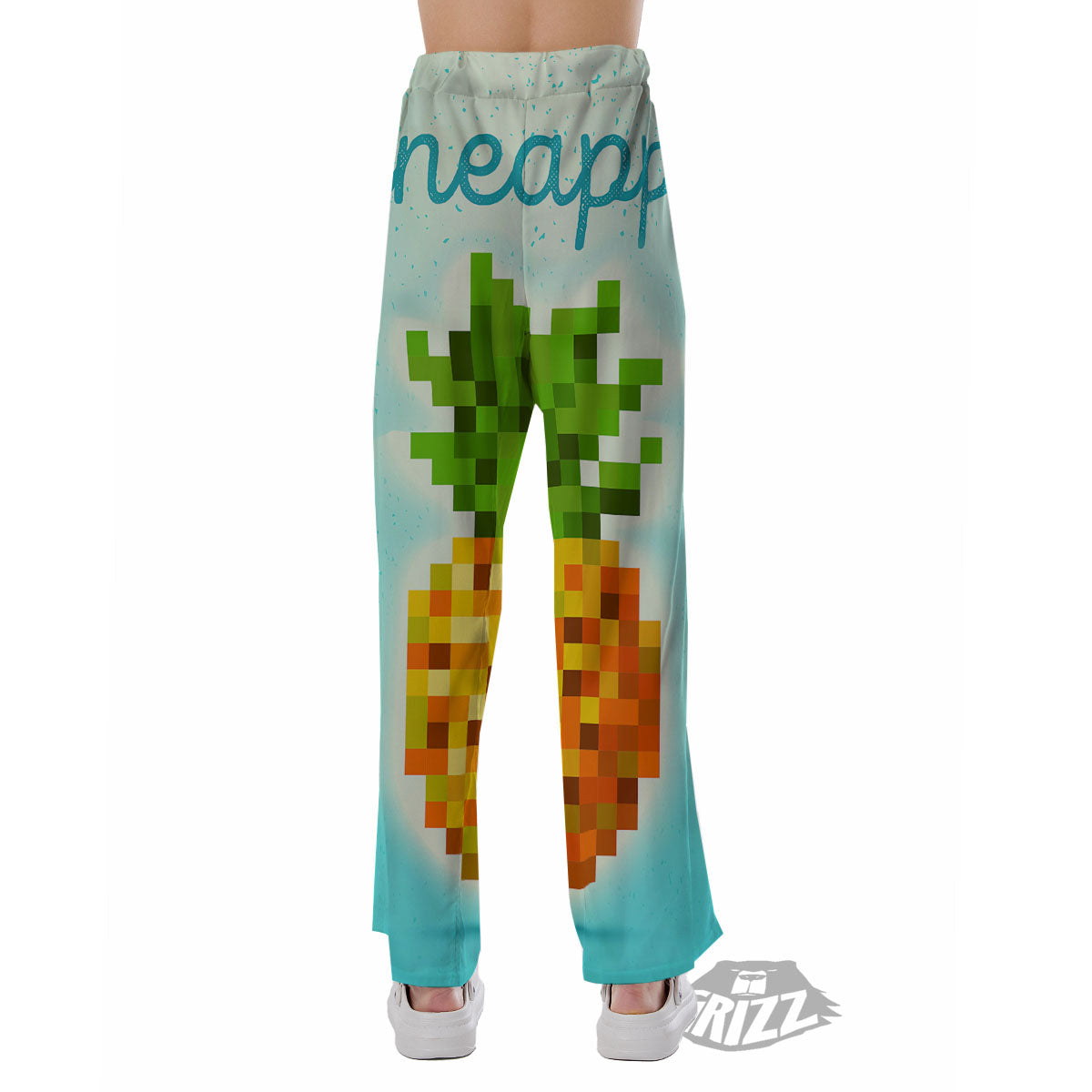 Pineapple 8-Bit Pixel Print Pajama Pants-grizzshop