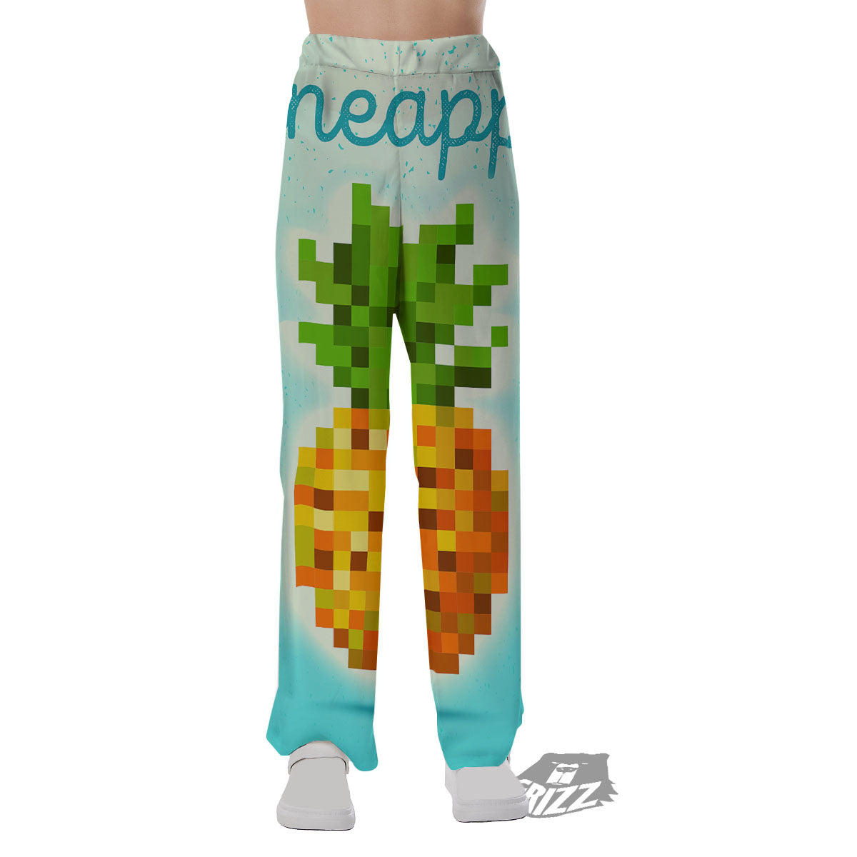 Pineapple 8-Bit Pixel Print Pajama Pants-grizzshop
