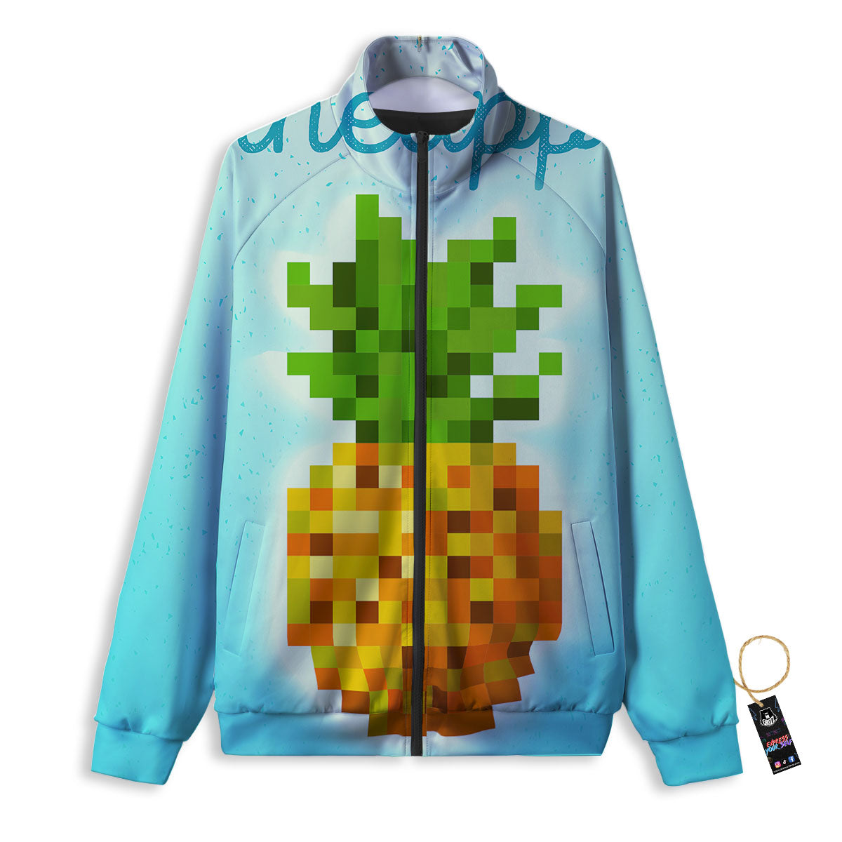 Pineapple 8-Bit Pixel Print Track Jacket-grizzshop