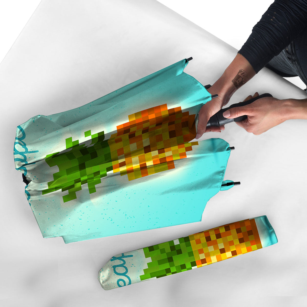 Pineapple 8-Bit Pixel Print Umbrella-grizzshop