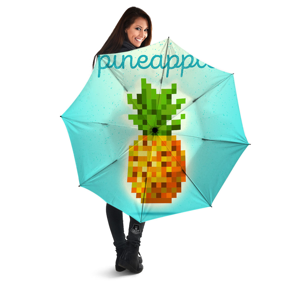 Pineapple 8-Bit Pixel Print Umbrella-grizzshop