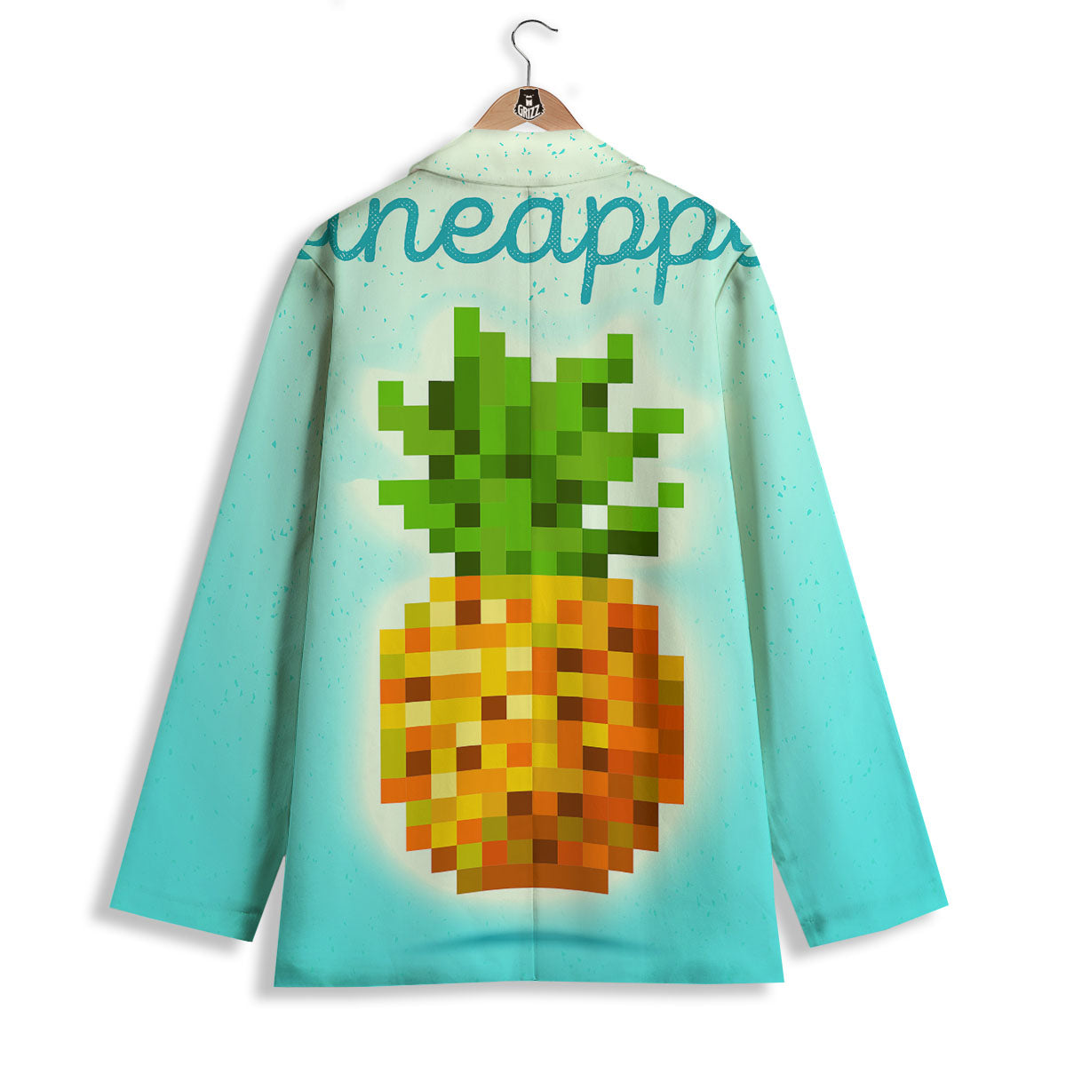 Pineapple 8-Bit Pixel Print Women's Blazer-grizzshop