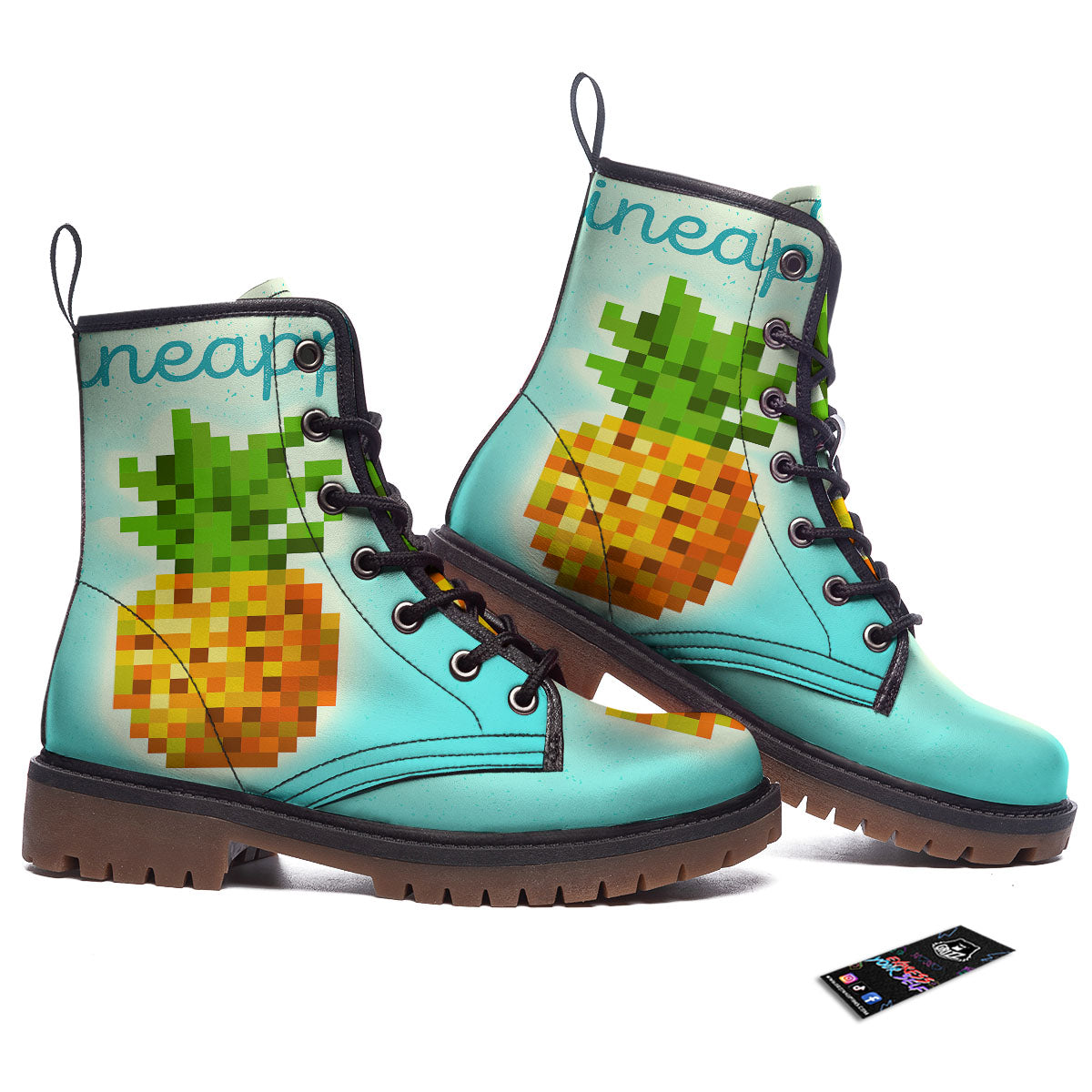 Pineapple 8-Bit Pixel Print Work Boots-grizzshop