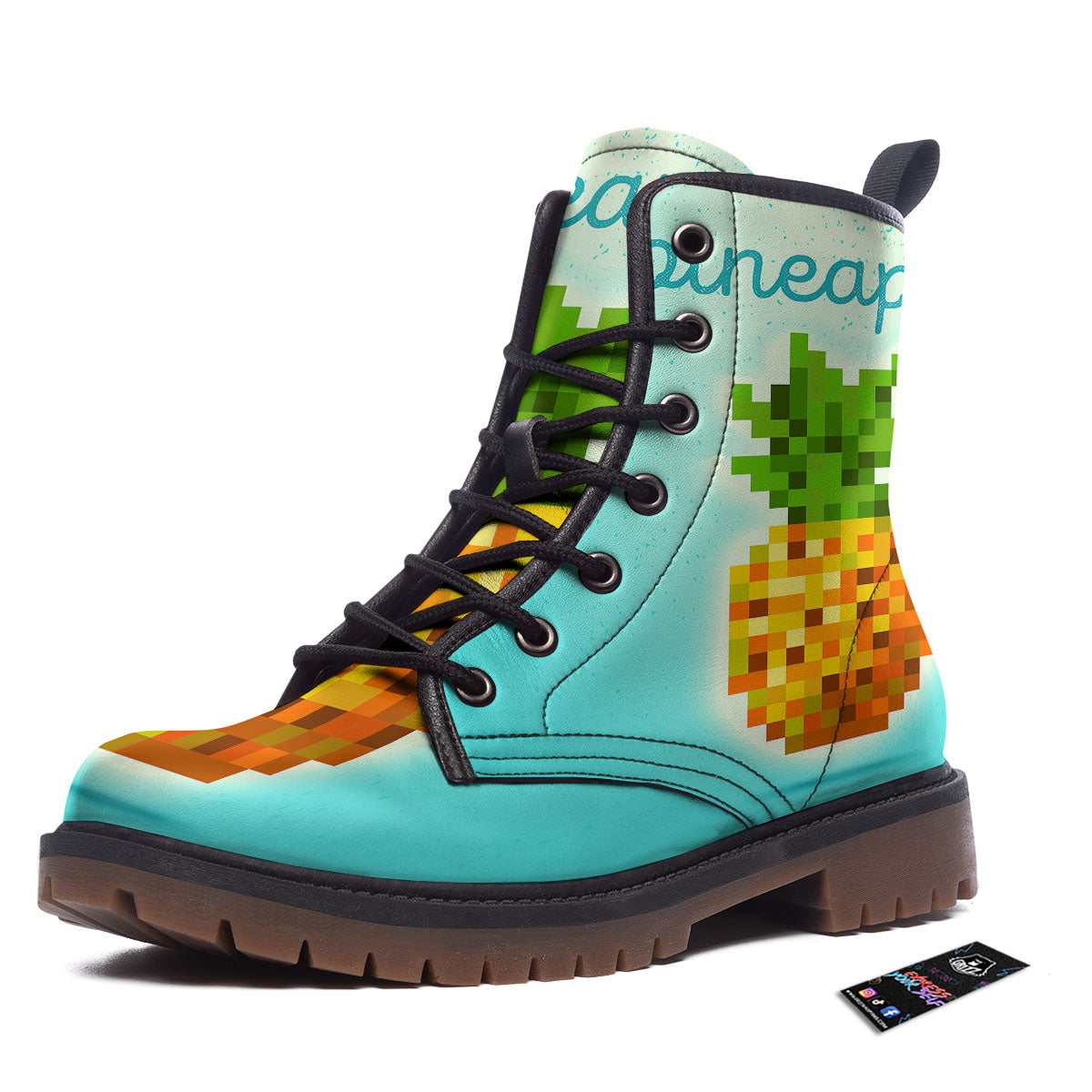 Pineapple 8-Bit Pixel Print Work Boots-grizzshop