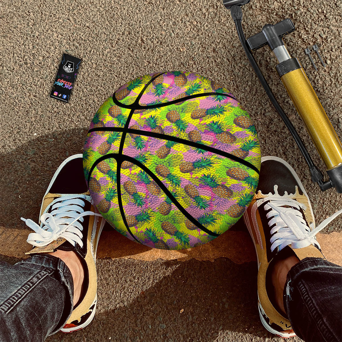 Pineapple Aloha Colorful Print Pattern Basketball-grizzshop