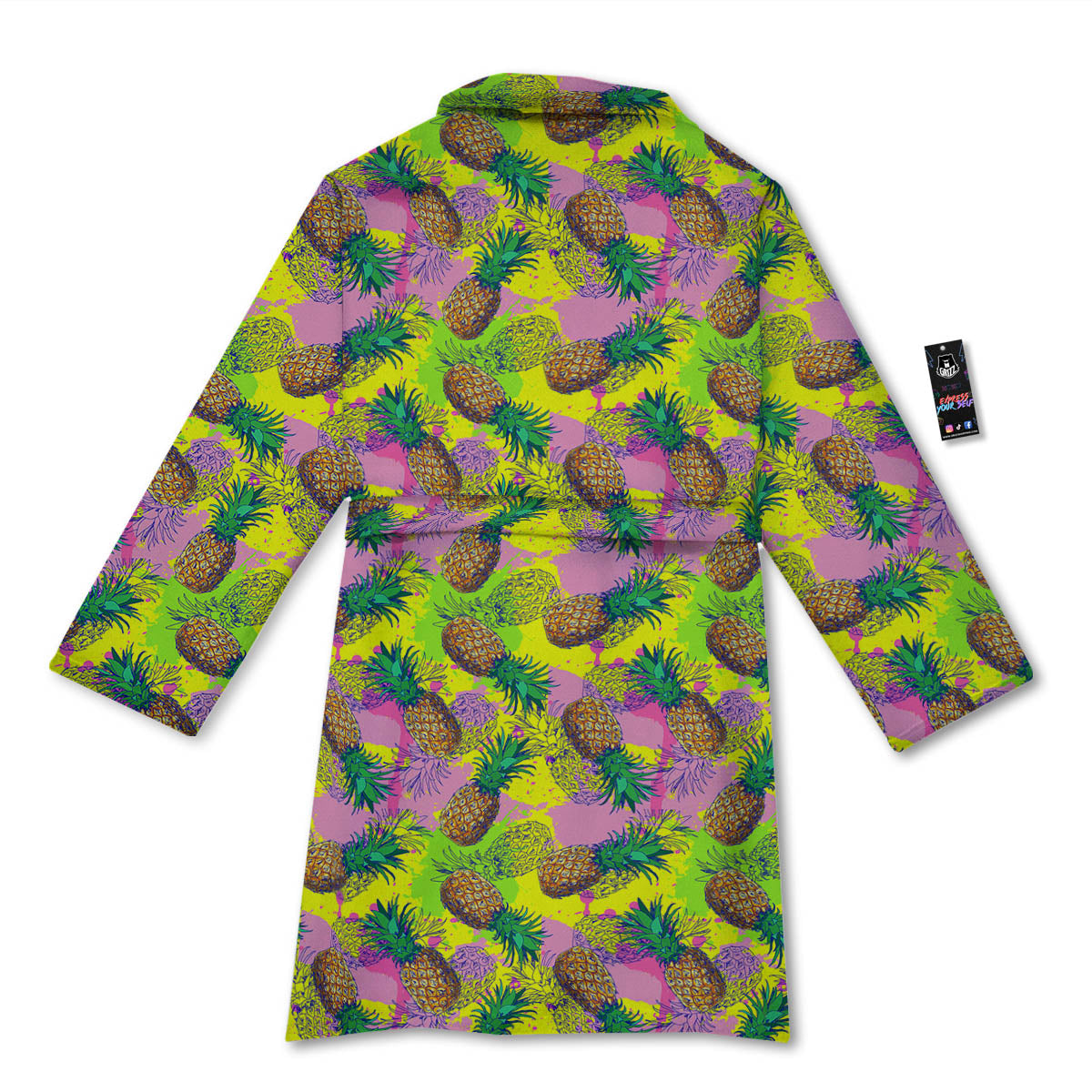 Pineapple Aloha Colorful Print Pattern Bathrobe-grizzshop