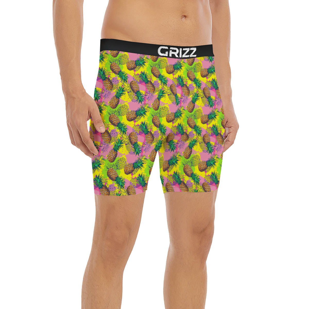 Pineapple Aloha Colorful Print Pattern Boxer Briefs-grizzshop