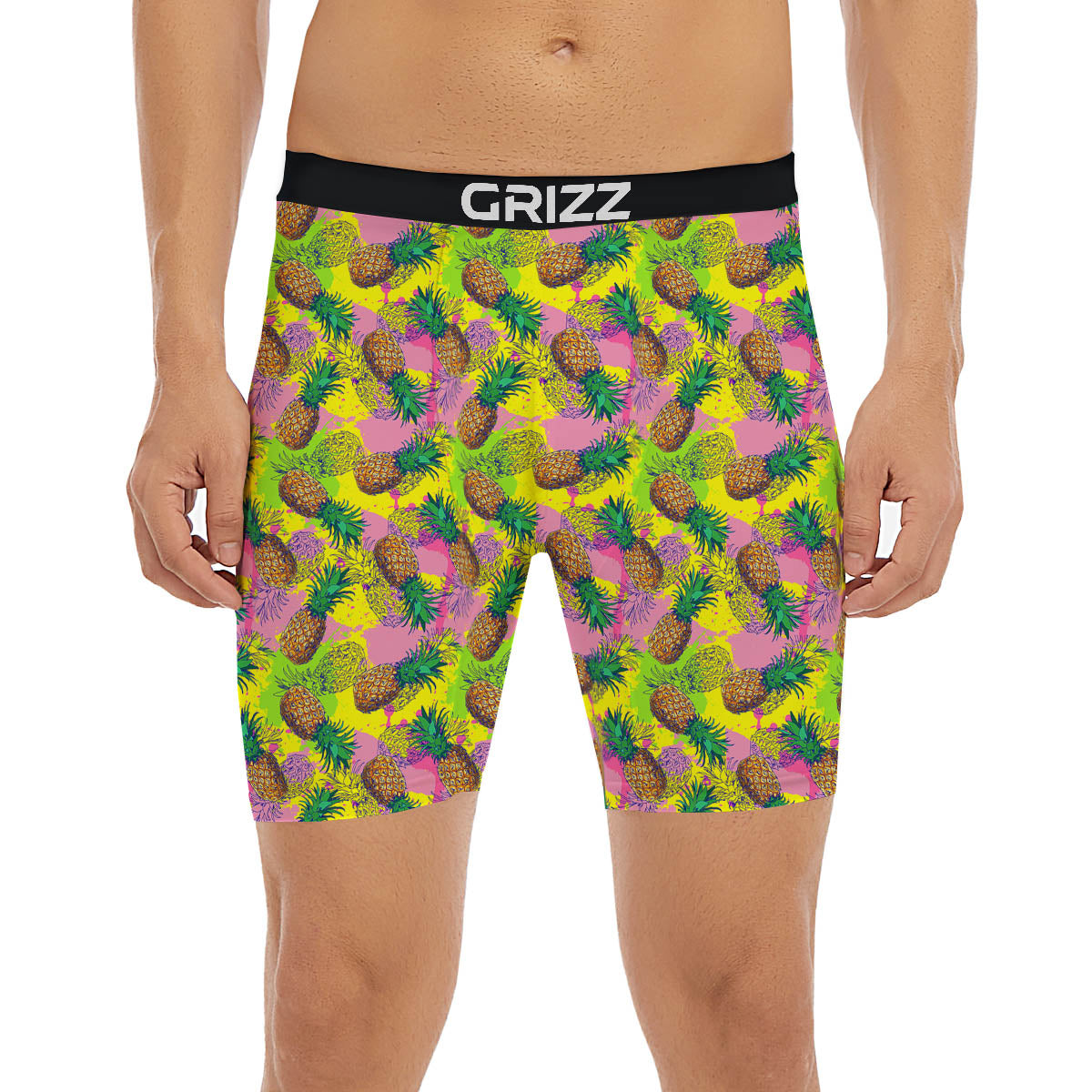 Pineapple Aloha Colorful Print Pattern Boxer Briefs-grizzshop