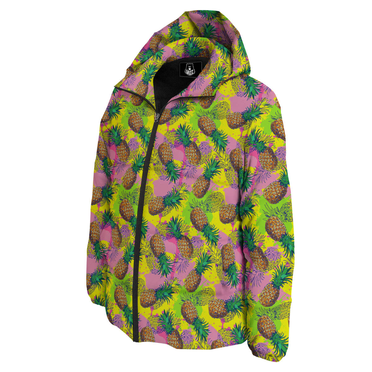 Pineapple Aloha Colorful Print Pattern Down Jacket-grizzshop