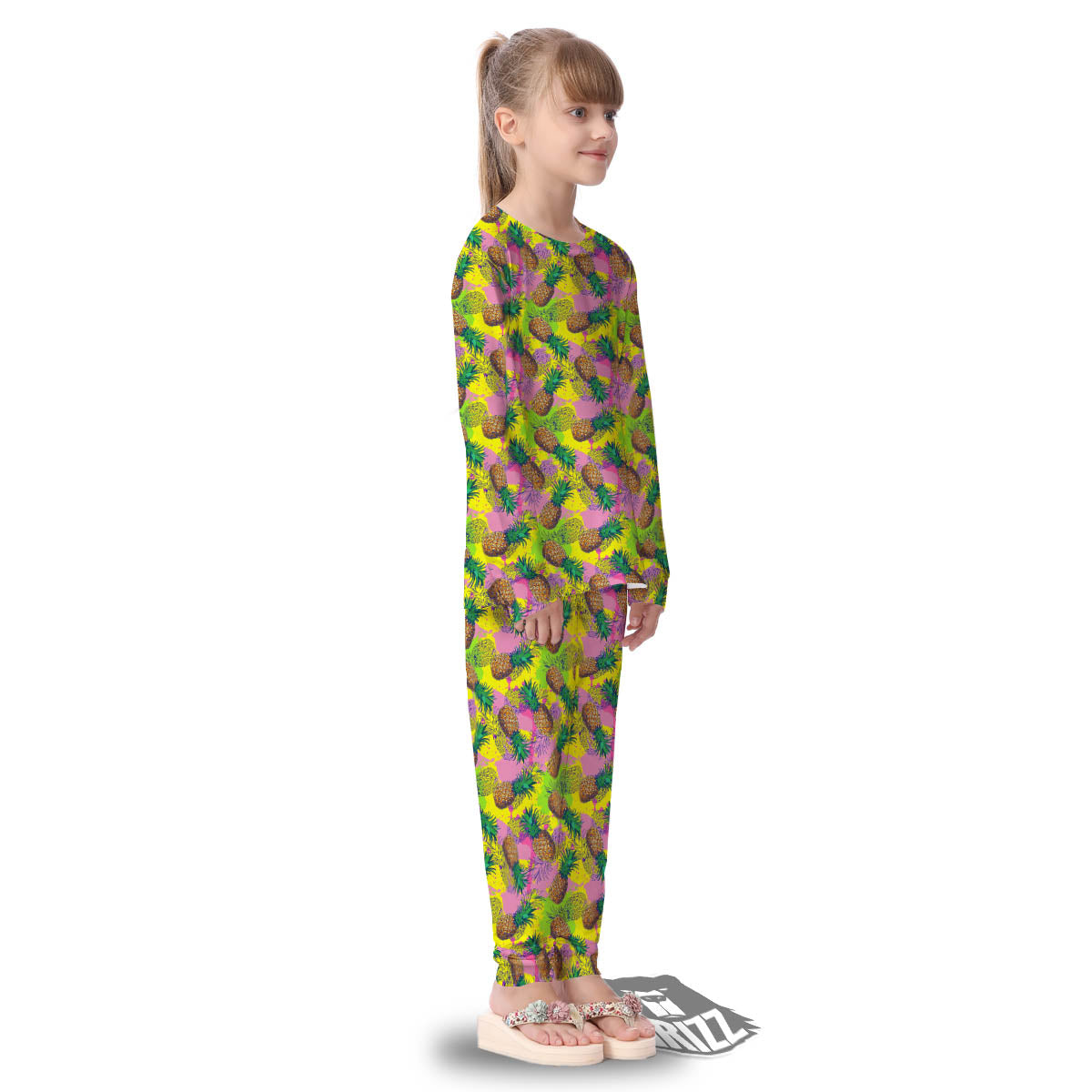 Pineapple Aloha Colorful Print Pattern Kid's Pajamas-grizzshop