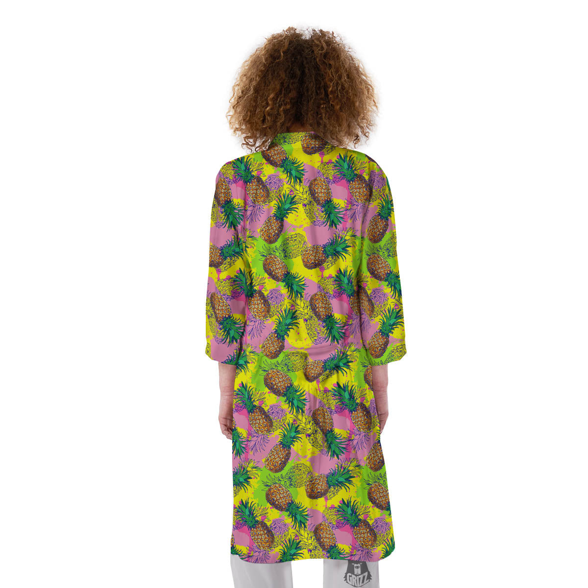 Pineapple Aloha Colorful Print Pattern Kimono-grizzshop