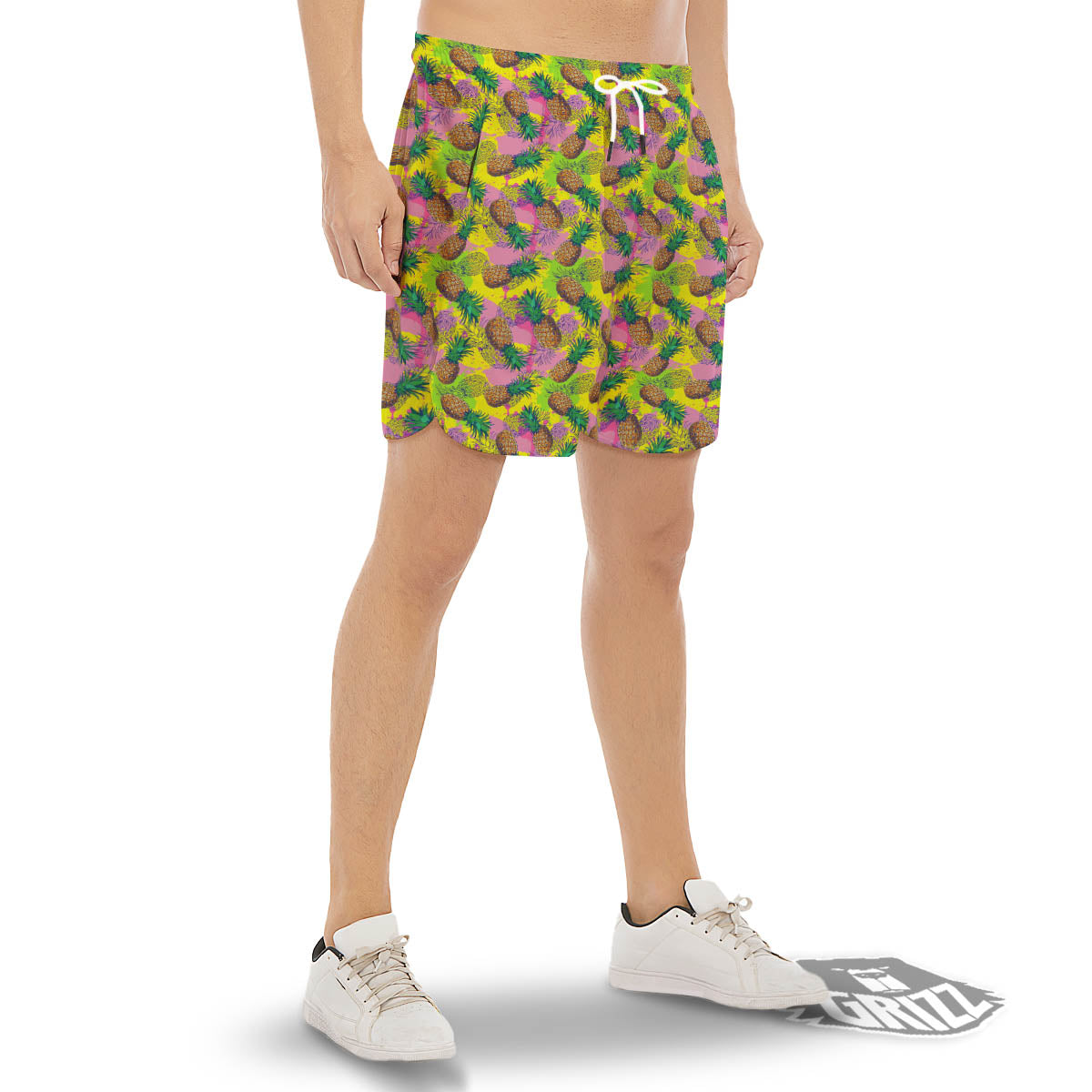 Pineapple Aloha Colorful Print Pattern Men's Gym Shorts-grizzshop