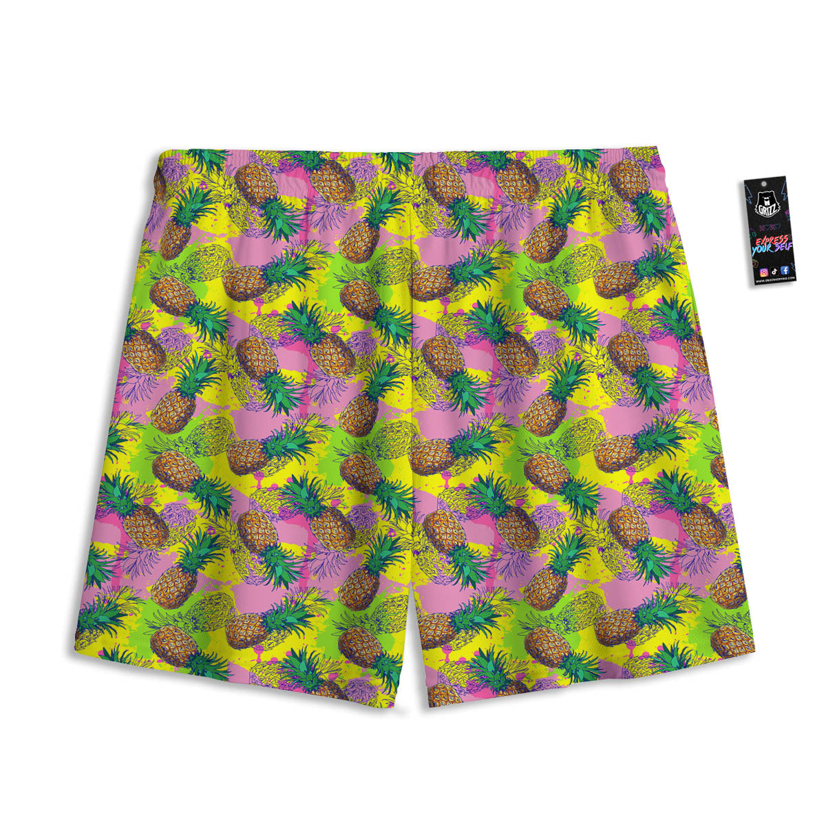 Paisley Blue And Gold Print Pattern Mesh Shorts