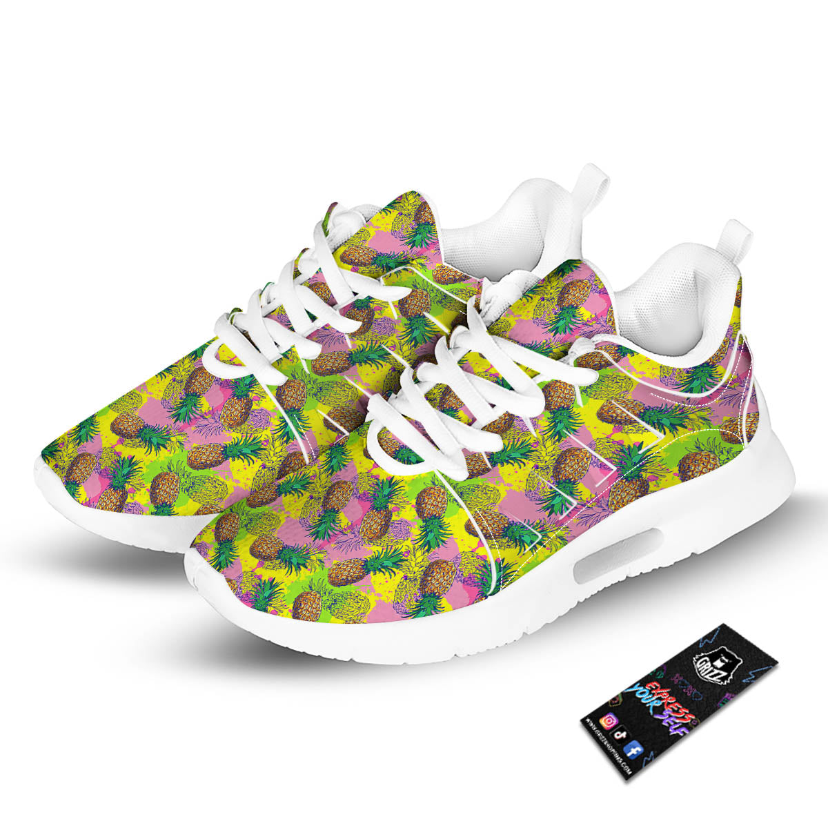 Pineapple Aloha Colorful Print Pattern Tennis Shoes-grizzshop