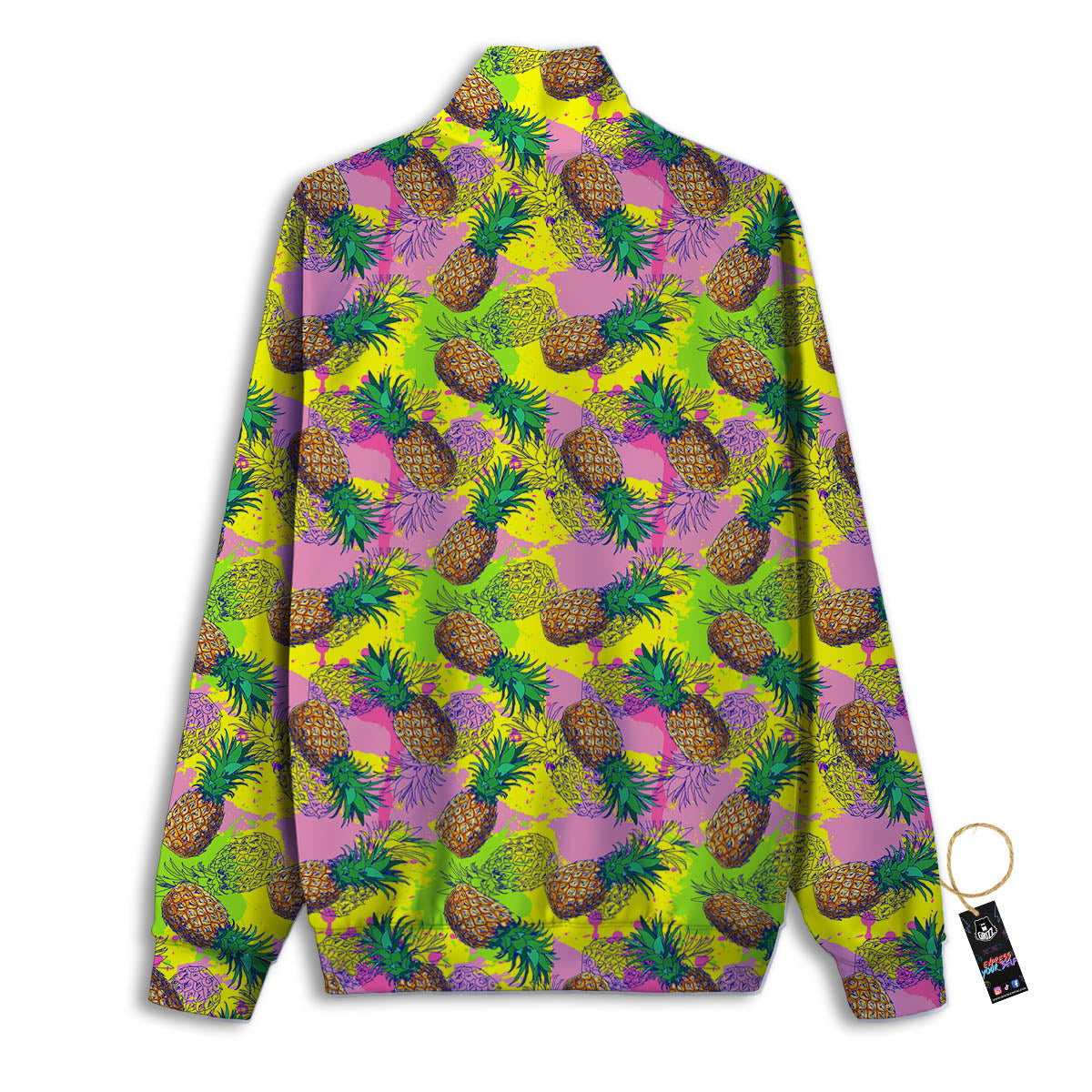 Pineapple Aloha Colorful Print Pattern Track Jacket-grizzshop