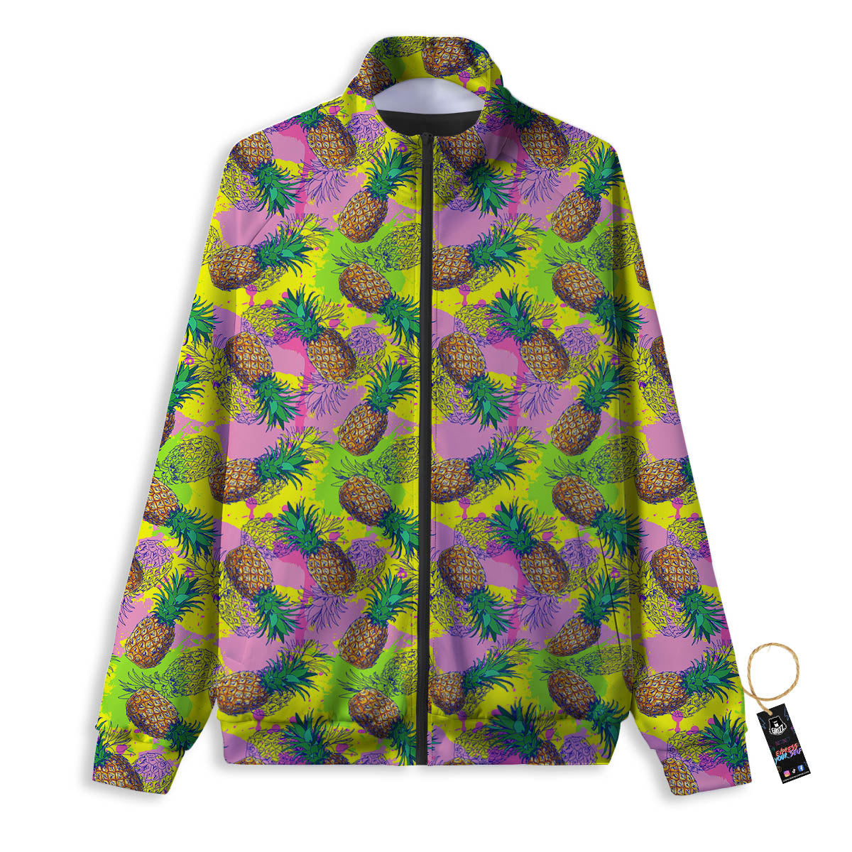 Pineapple Aloha Colorful Print Pattern Track Jacket-grizzshop