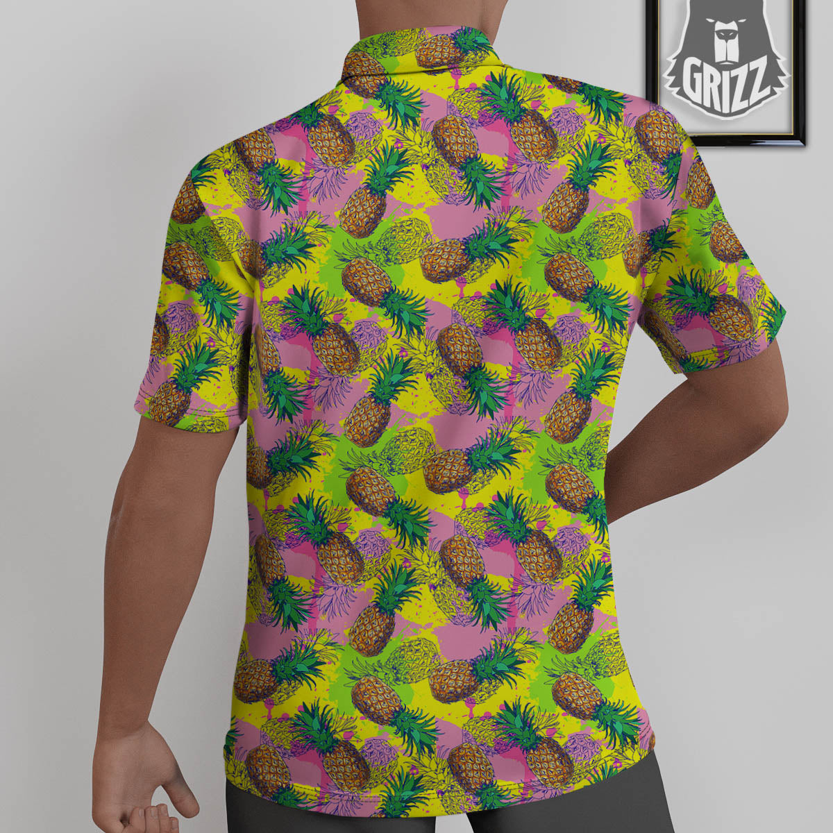 Pineapple Aloha Colorful Print Pattern Untucked Shirts-grizzshop
