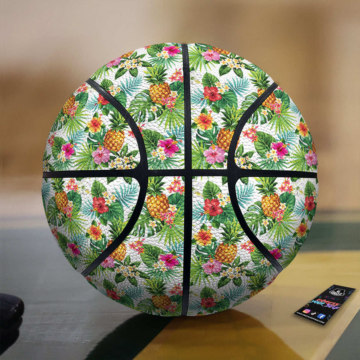 Pineapple Aloha Hawaiian Print Pattern Basketball-grizzshop