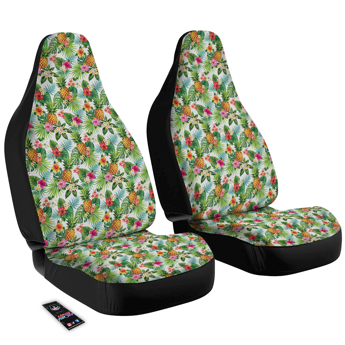 Pineapple Aloha Hawaiian Print Pattern Car Seat Covers-grizzshop