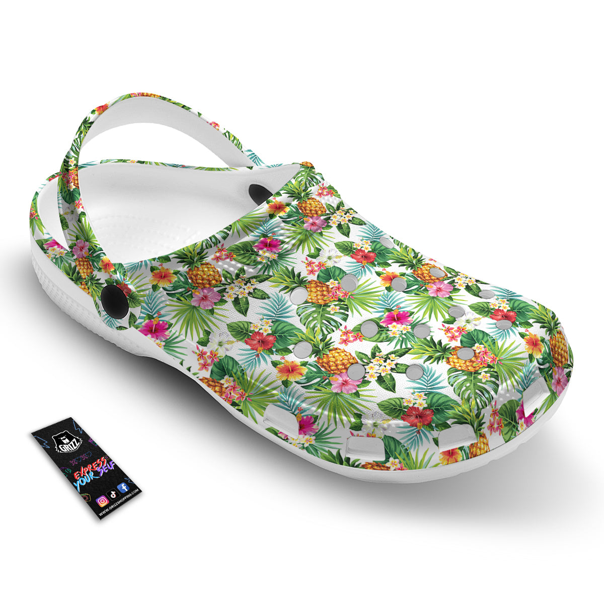 Pineapple Aloha Hawaiian Print Pattern Clog-grizzshop