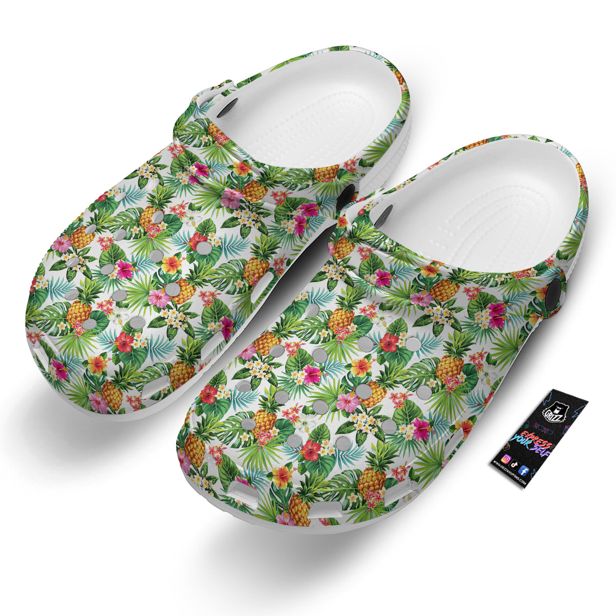 Pineapple Aloha Hawaiian Print Pattern Clog-grizzshop