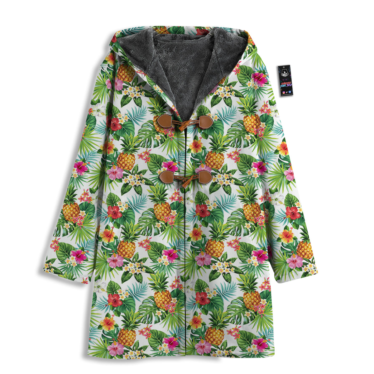 Pineapple Aloha Hawaiian Print Pattern Men's Windbreaker Jacket-grizzshop