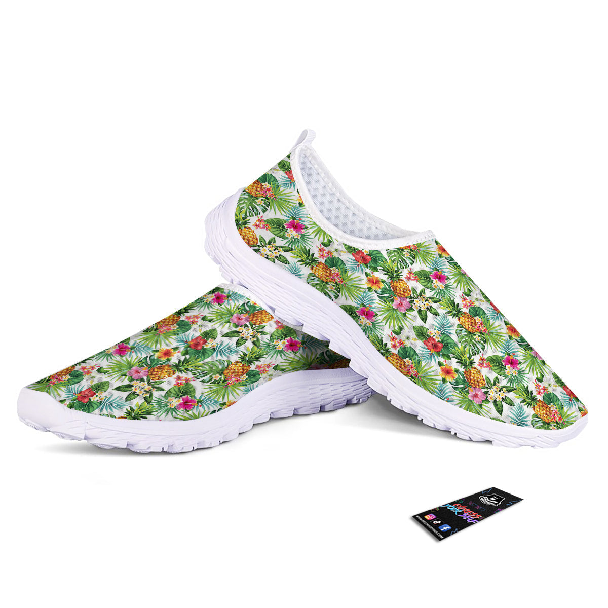 Pineapple Aloha Hawaiian Print Pattern Nurse Shoes-grizzshop