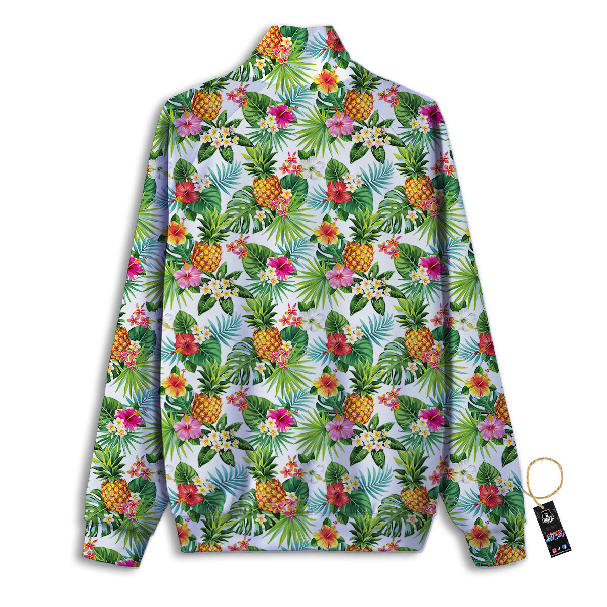 Pineapple Aloha Hawaiian Print Pattern Track Jacket-grizzshop