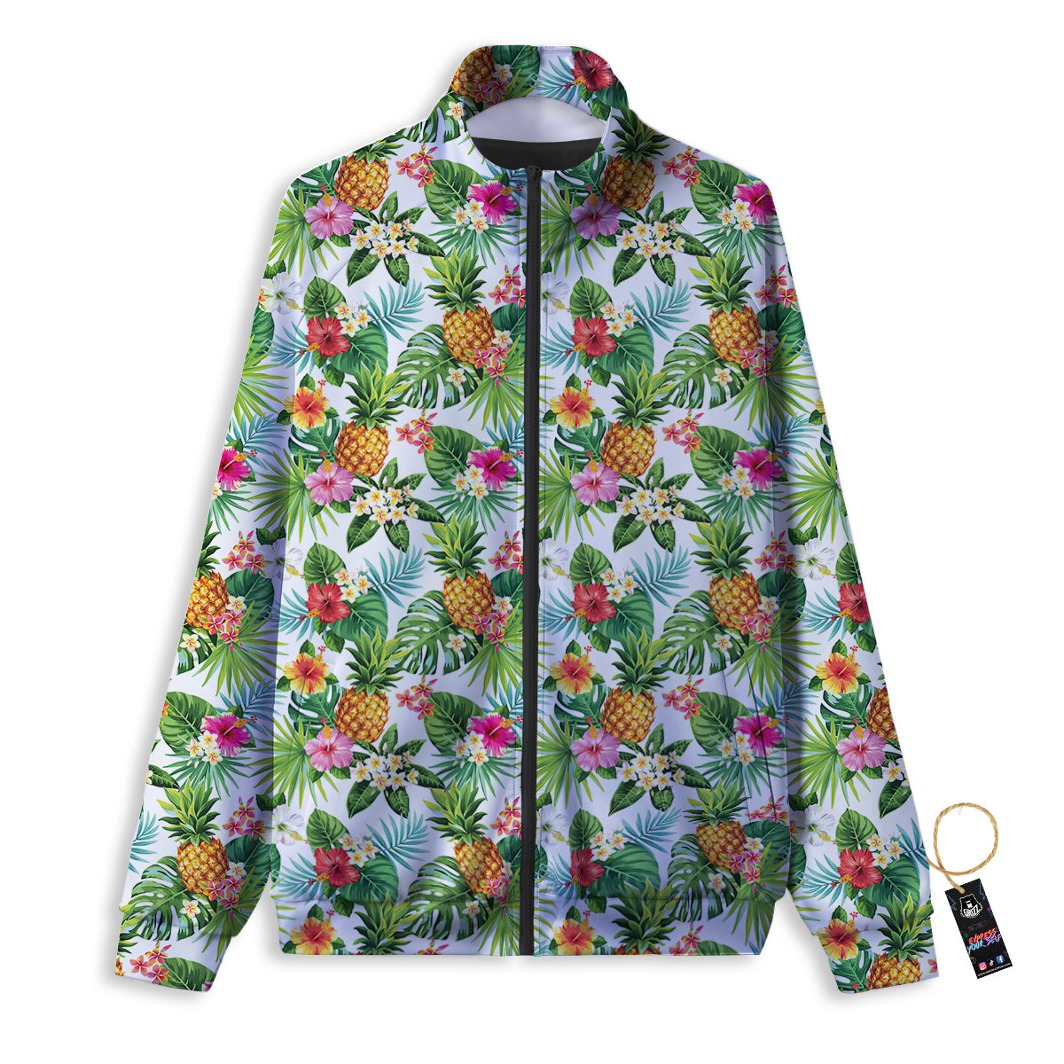 Pineapple Aloha Hawaiian Print Pattern Track Jacket-grizzshop