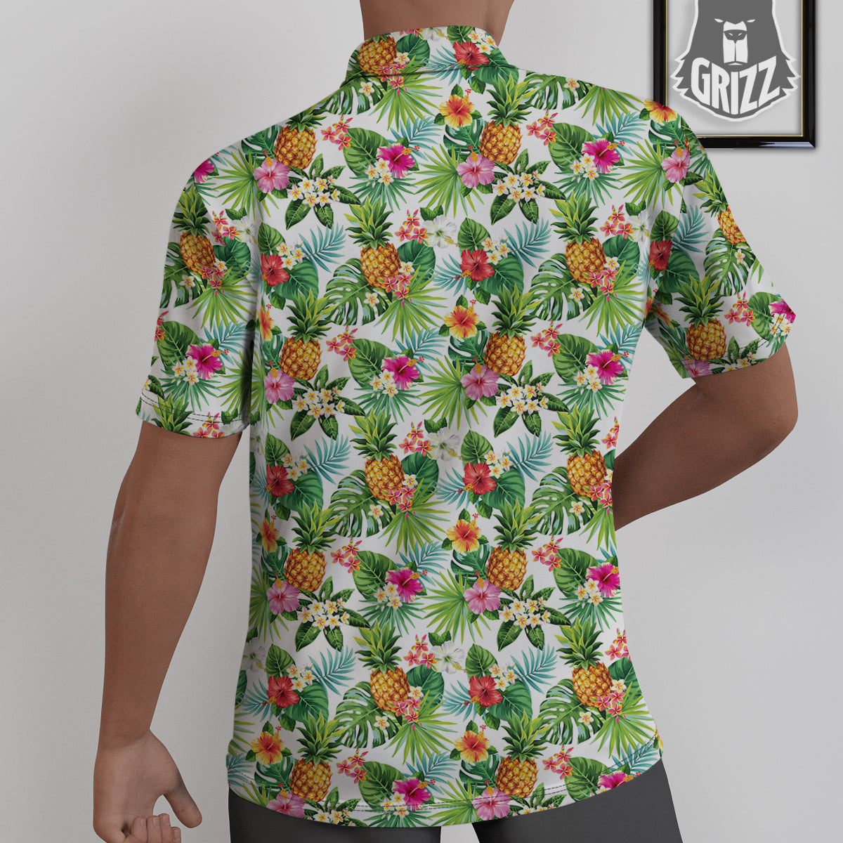 Pineapple Aloha Hawaiian Print Pattern Untucked Shirts-grizzshop