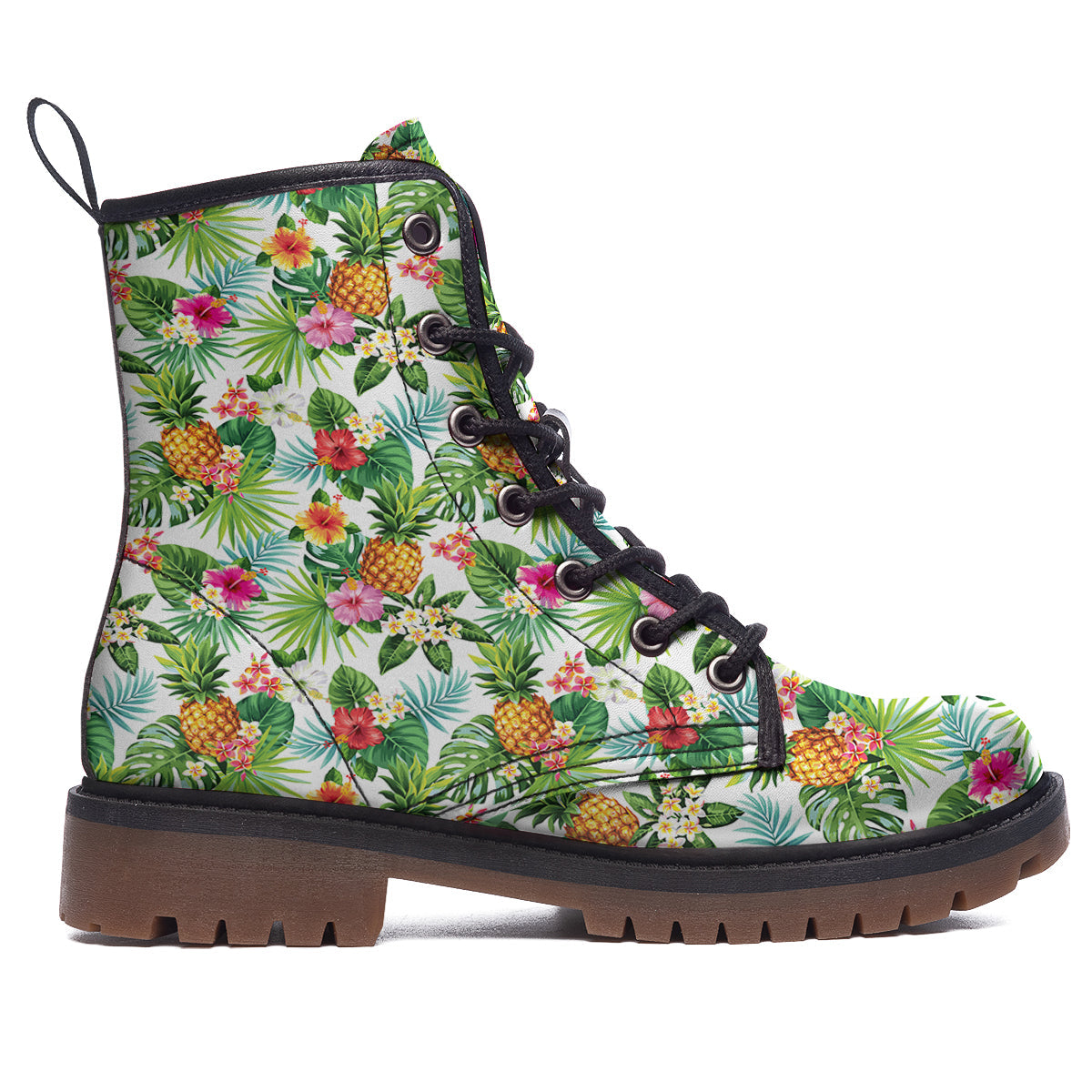 Pineapple Aloha Hawaiian Print Pattern Work Boots-grizzshop