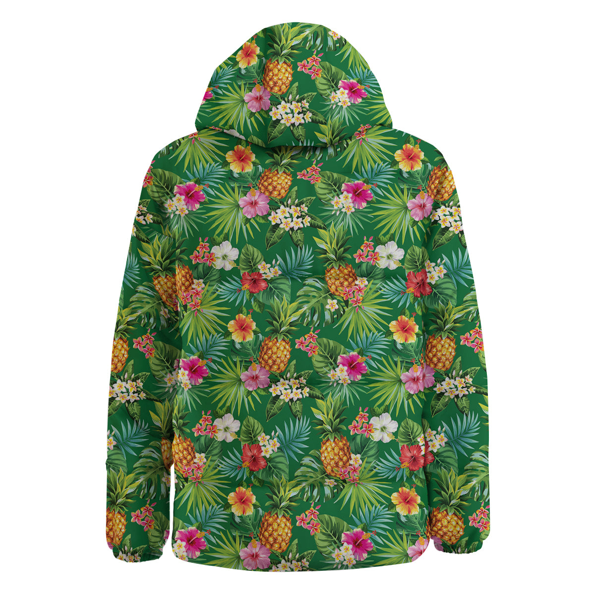 Pineapple Aloha Hibiscus Print Pattern Down Jacket-grizzshop