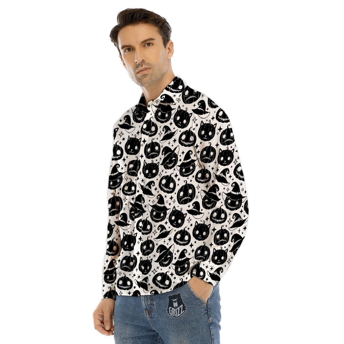 Pineapple Aloha Hibiscus Print Pattern Men's Dress Shirts-grizzshop