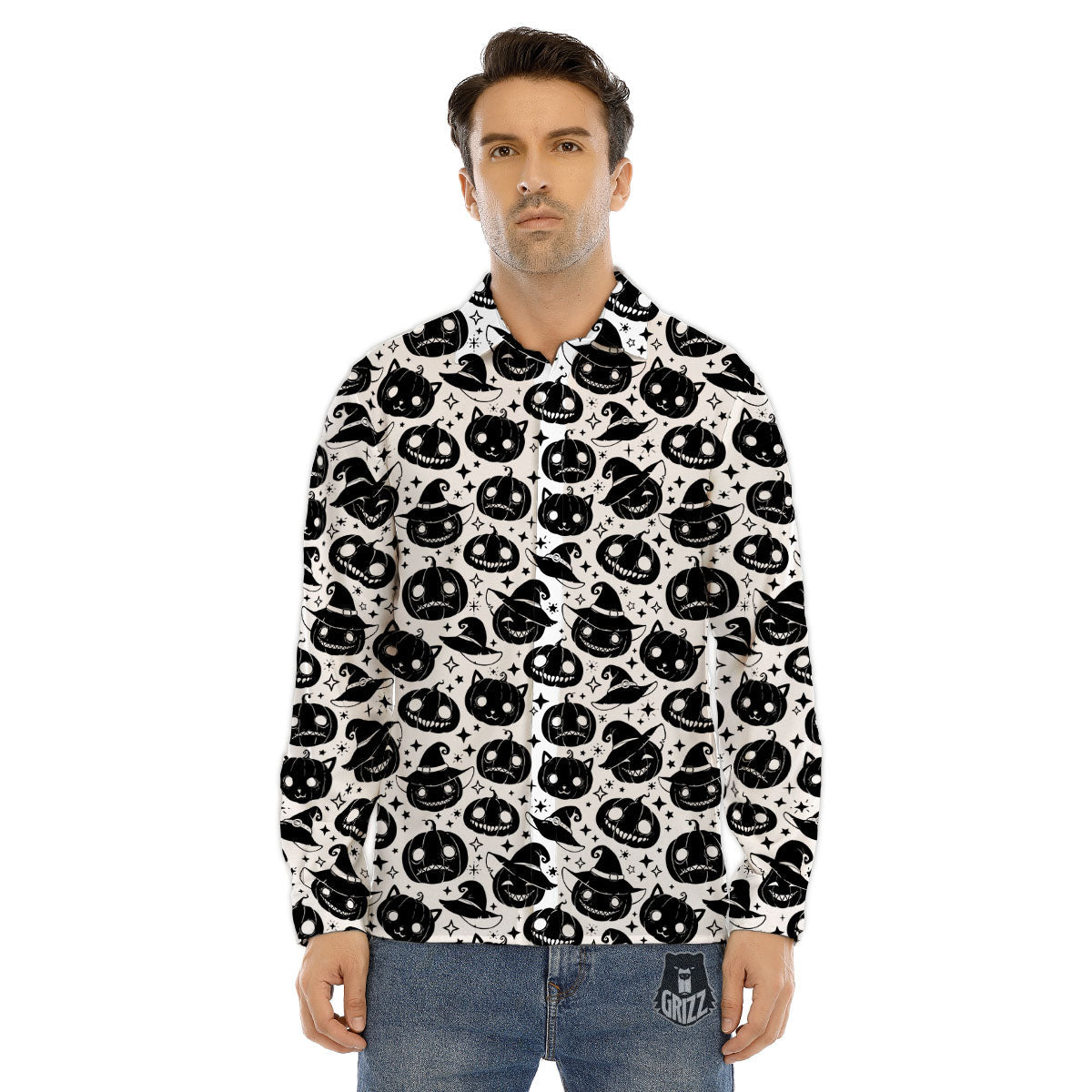Pineapple Aloha Hibiscus Print Pattern Men's Dress Shirts-grizzshop