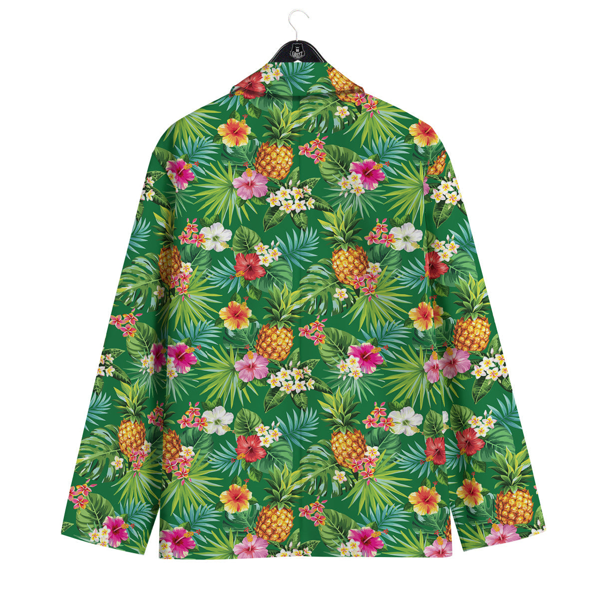 Pineapple Aloha Hibiscus Print Pattern Men's Sport Coat-grizzshop