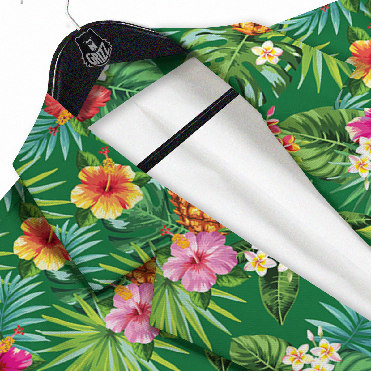 Pineapple Aloha Hibiscus Print Pattern Men's Sport Coat-grizzshop