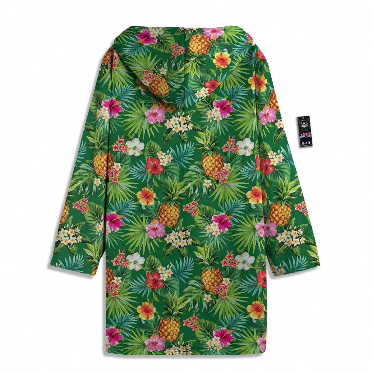 Pineapple Aloha Hibiscus Print Pattern Men's Windbreaker Jacket-grizzshop
