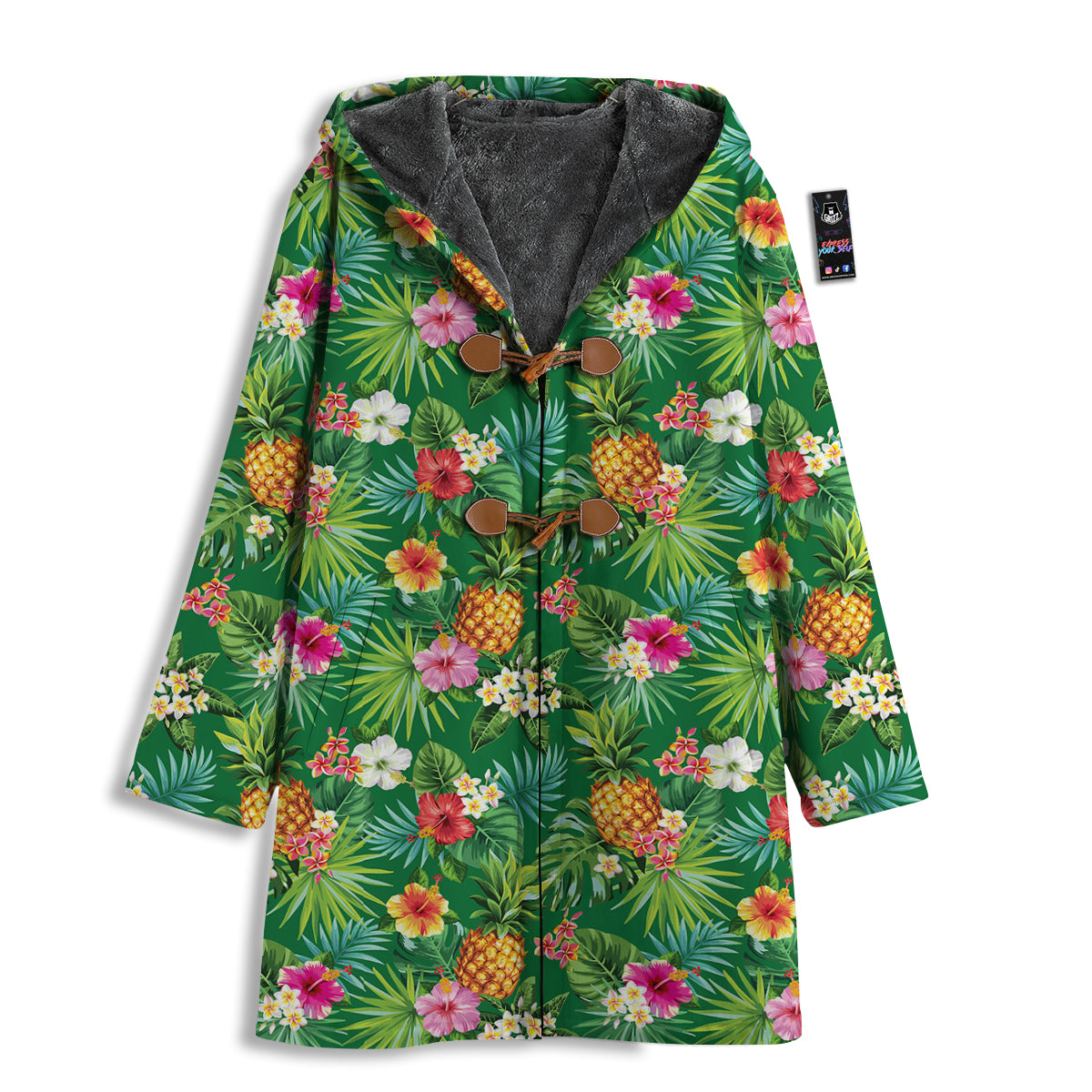 Pineapple Aloha Hibiscus Print Pattern Men's Windbreaker Jacket-grizzshop
