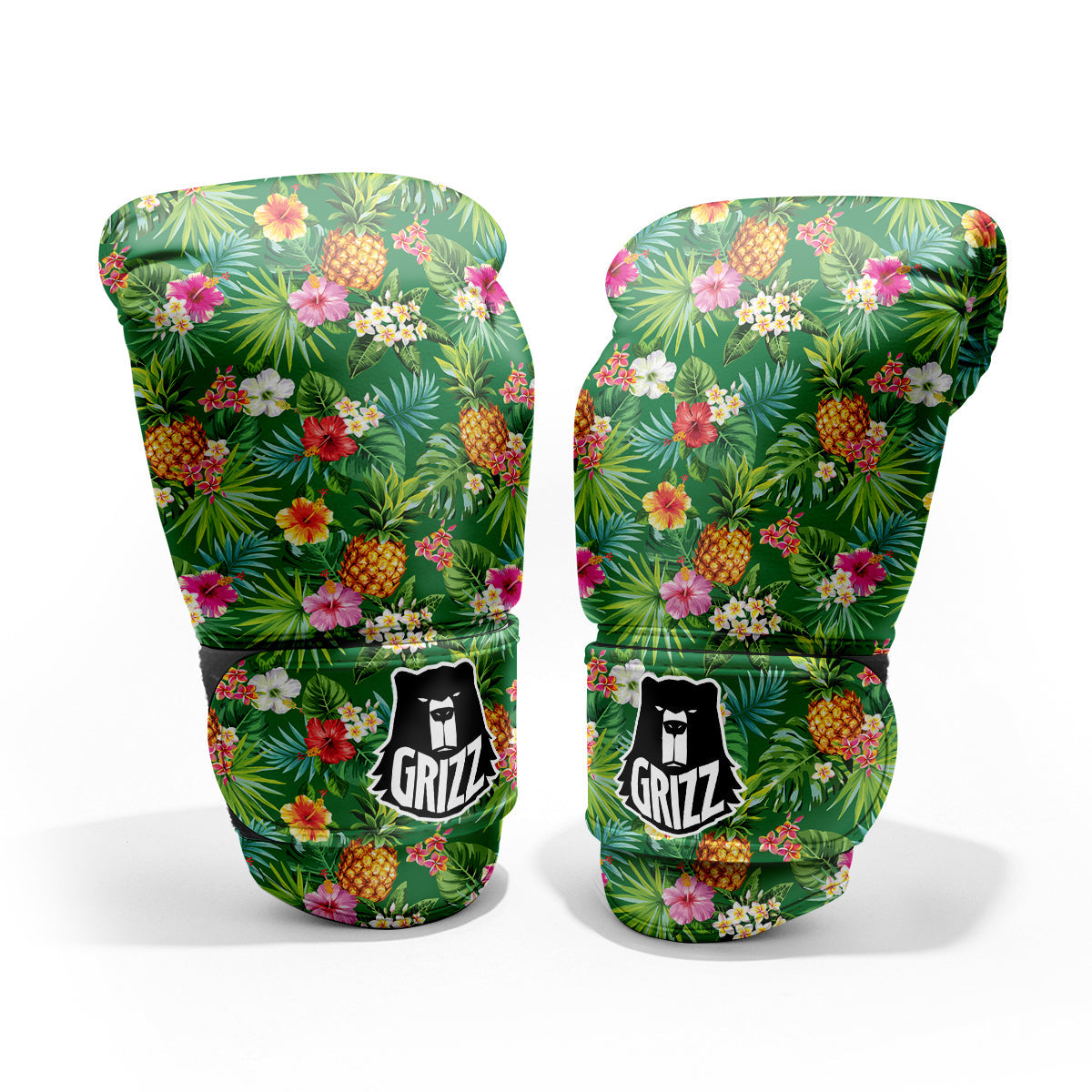 Pineapple Aloha Hibiscus Print Pattern Pro Boxing Glove