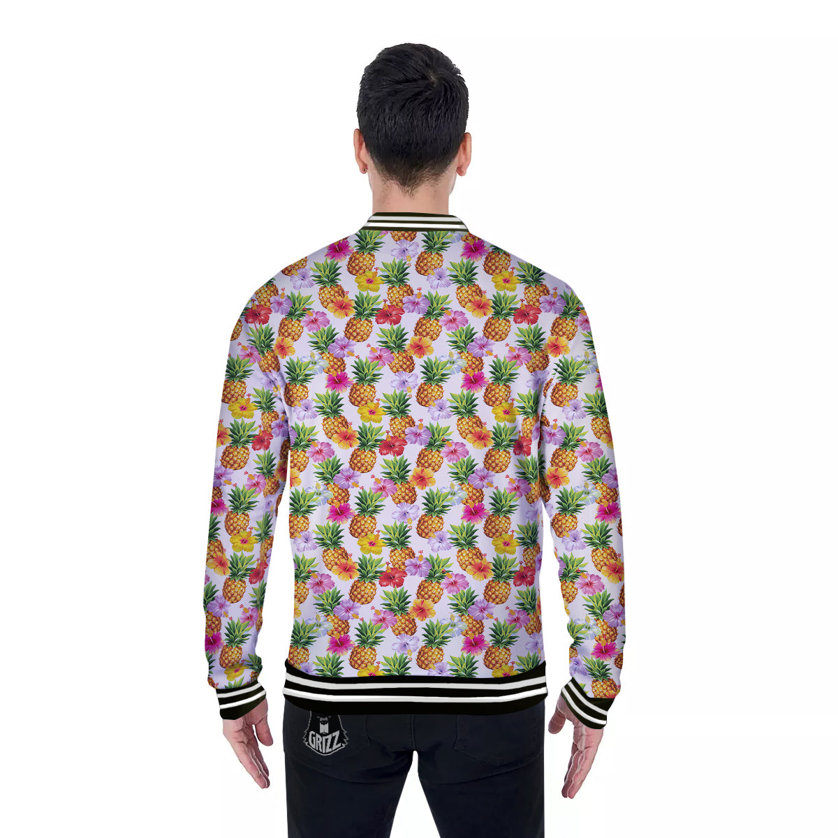 Pineapple Aloha Summer Print Pattern Baseball Jacket-grizzshop